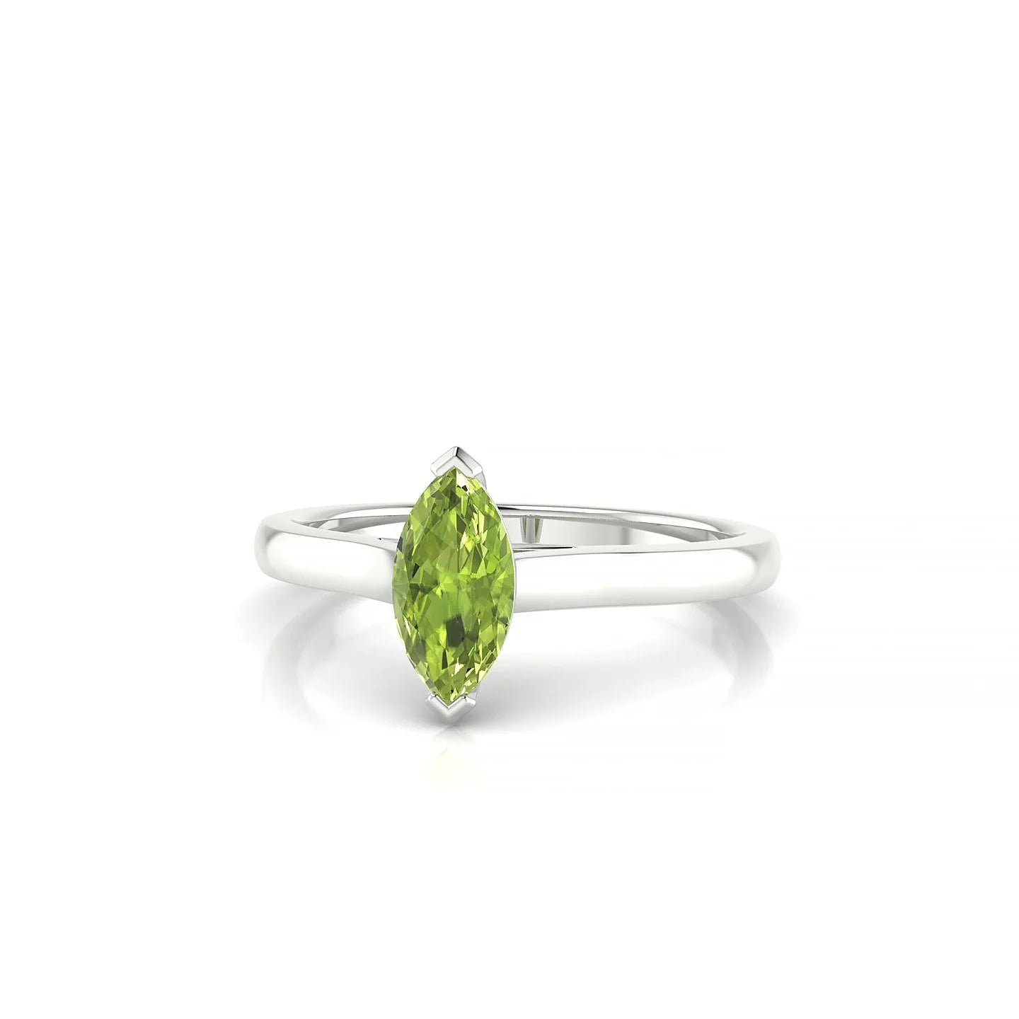 Cathedral | 18k White Gold 8 x 4 mm Marquise Peridot Ring