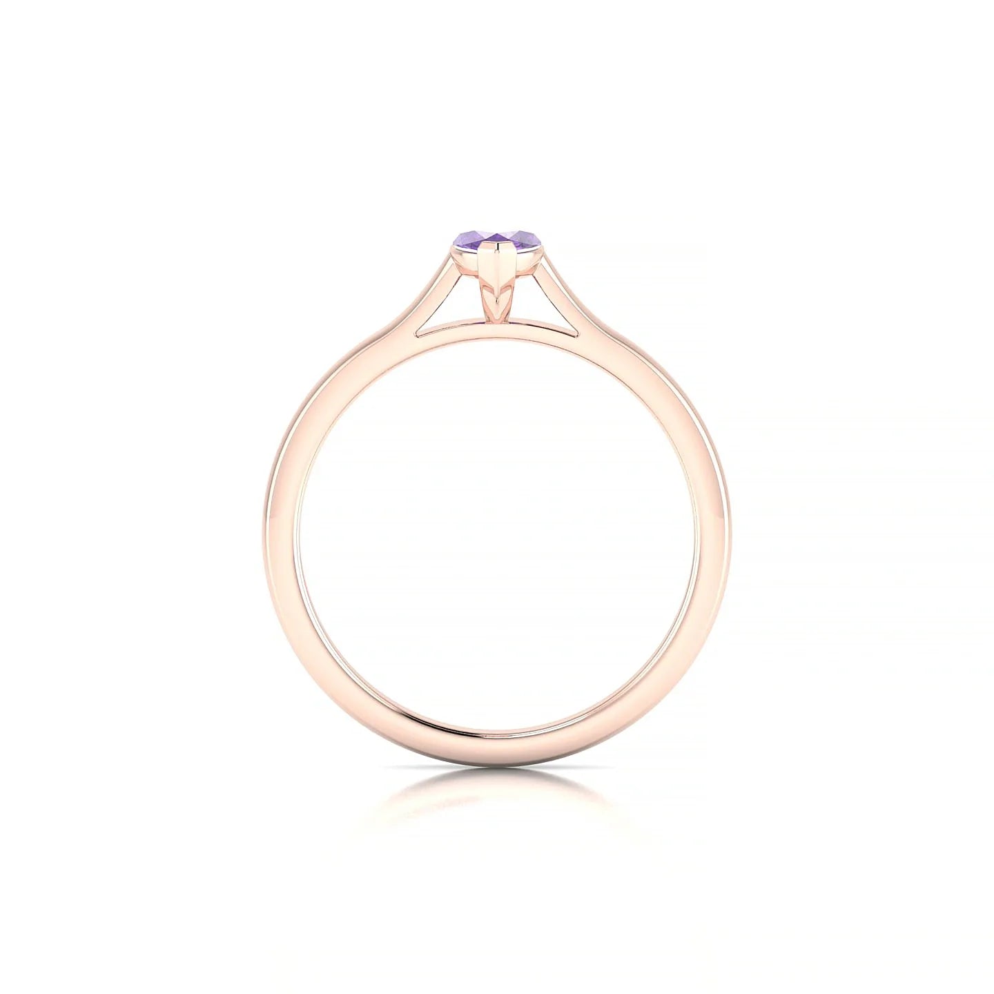 Cathedral | 18k Rose Gold 8 x 4 mm Marquise Amethyst Ring