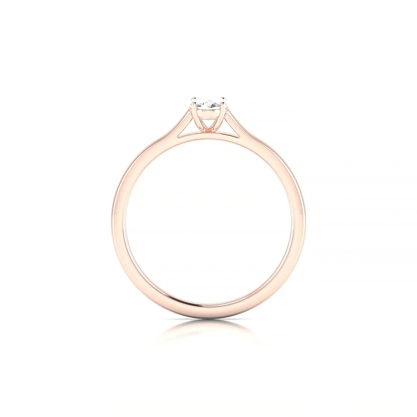 Cathedral | 18k Rose Gold 6 x 4 mm Oval Diamond Ring