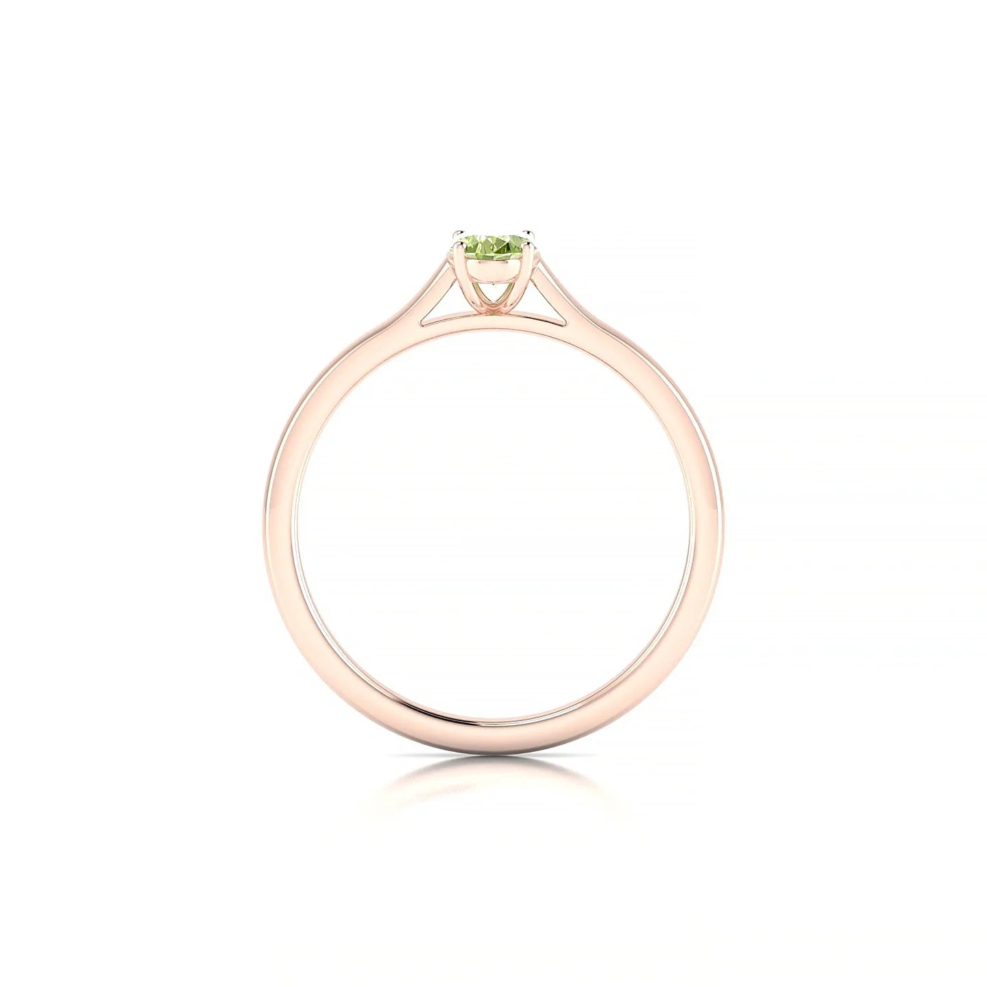 Cathedral | 18k Rose Gold 6 x 4 mm Oval Peridot Ring