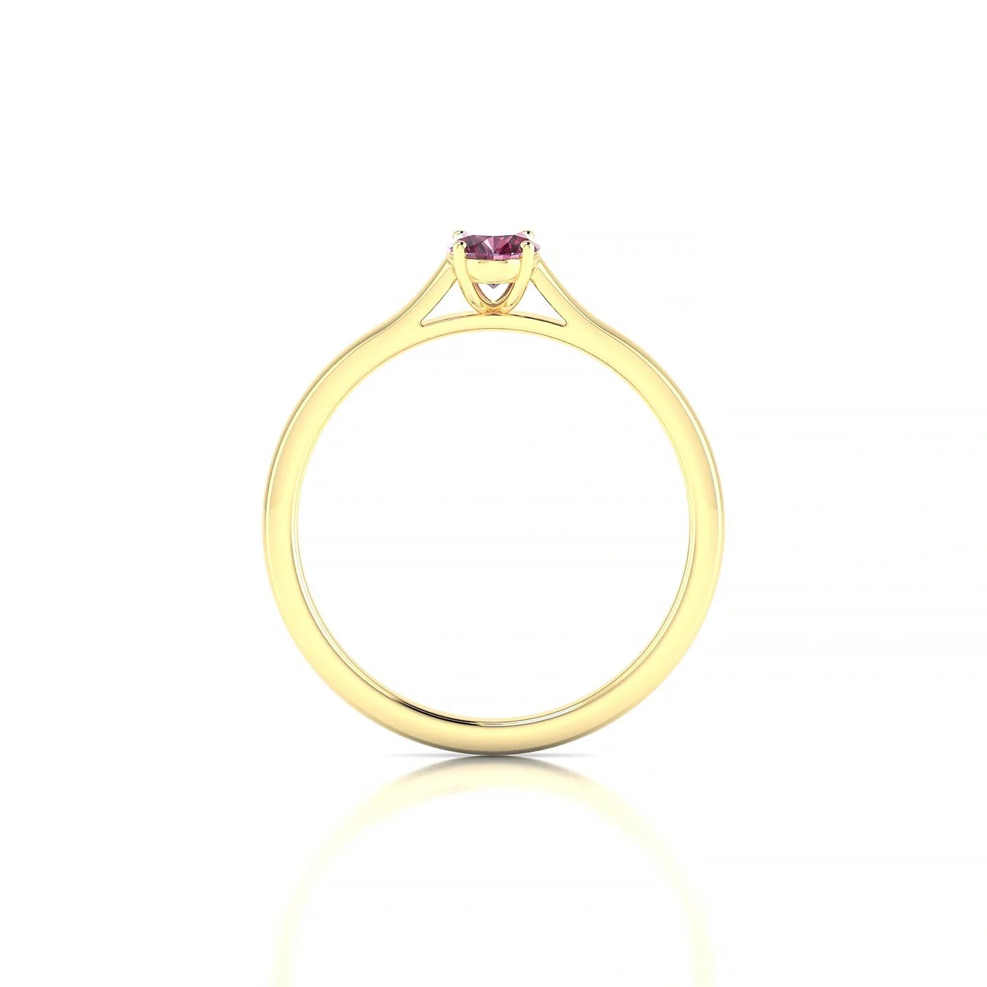 Cathedral | 18k Yellow Gold 6 x 4 mm Oval Rhodolite Ring