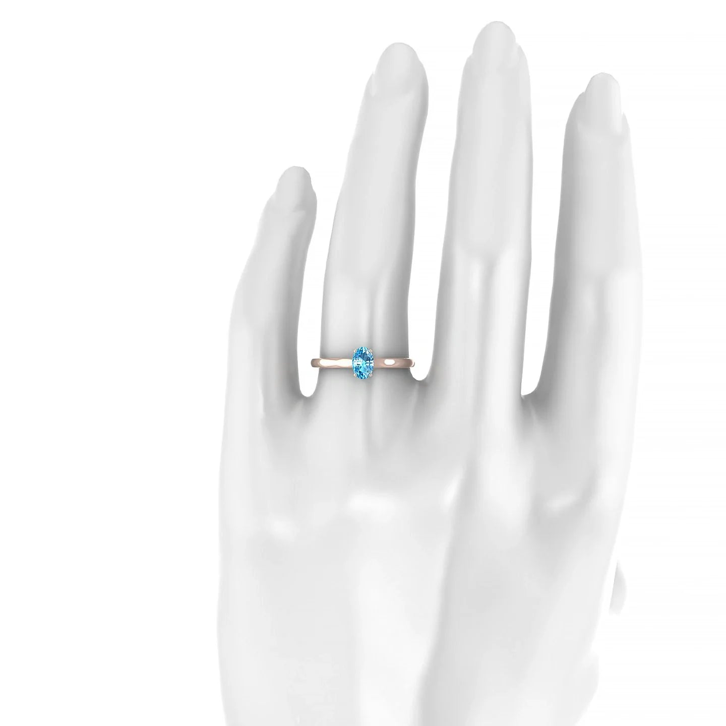 Cathedral | 18k Rose Gold 6 x 4 mm Oval Topaz Ring