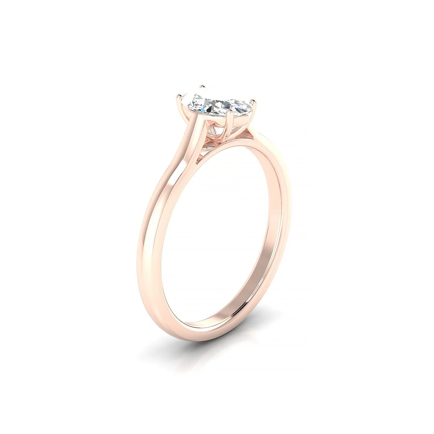 Cathedral | 18k Rose Gold 7 x 5 mm Oval Diamond Ring