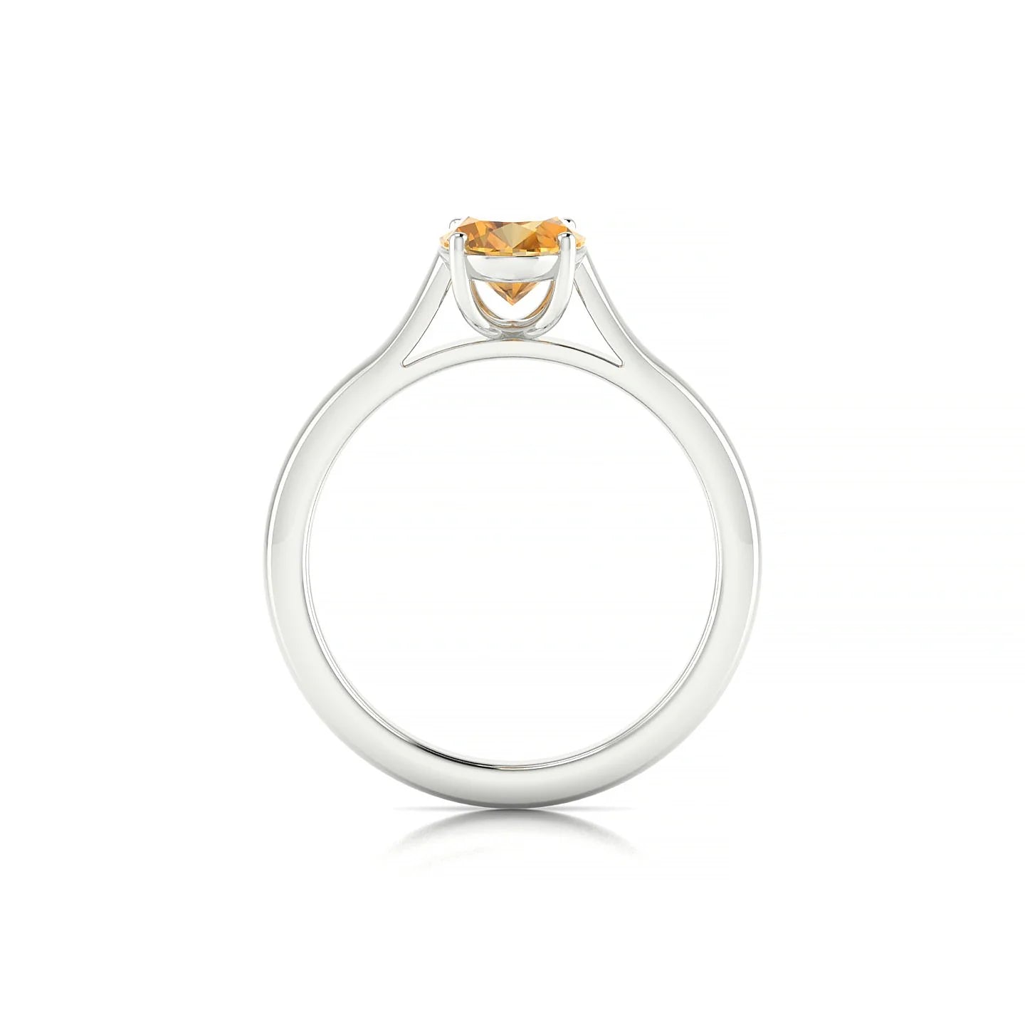 Cathedral | 18k White Gold 8 x 6 mm Oval Citrine Ring