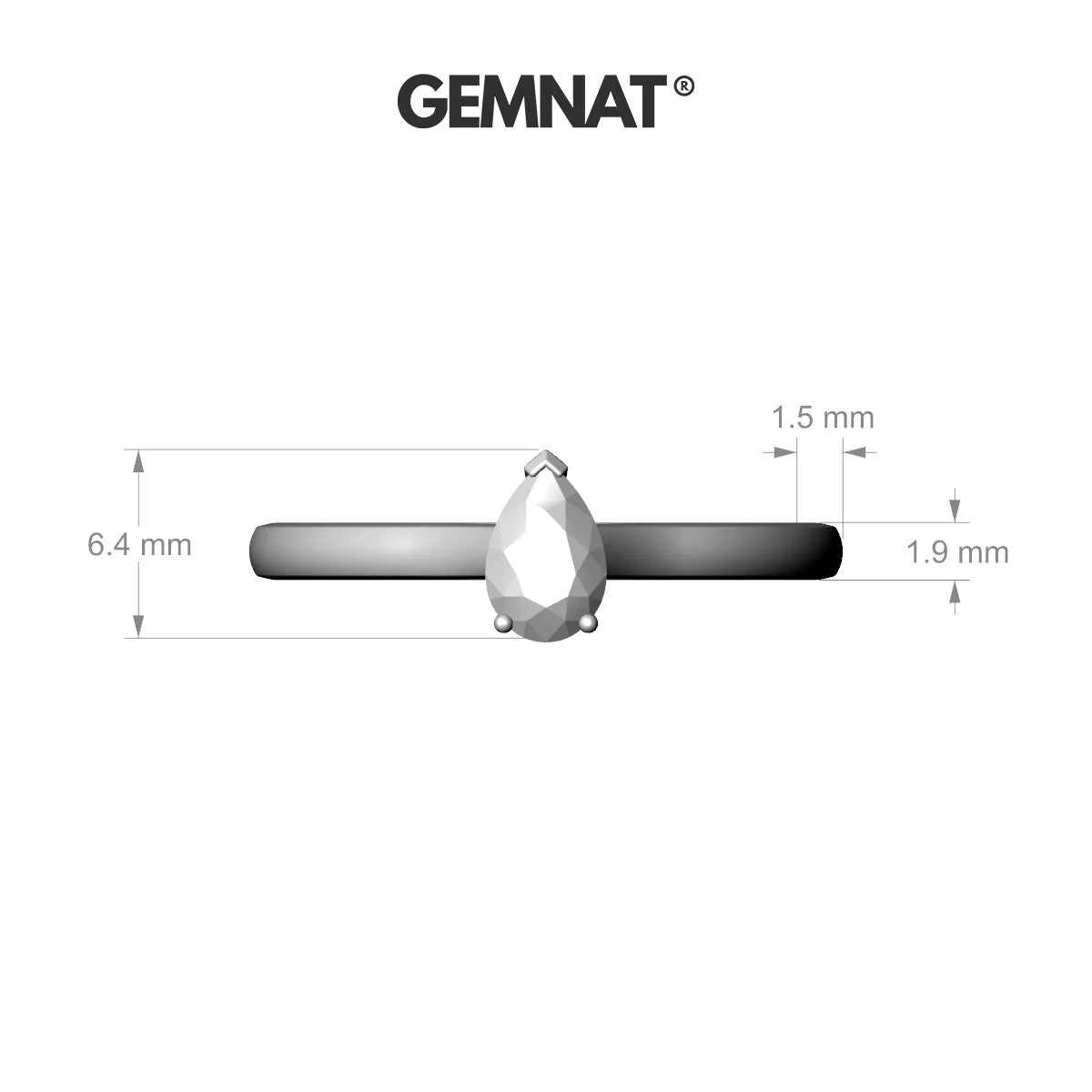 Cathedral | 18k White Gold 6 x 4 mm Pear Emerald Ring