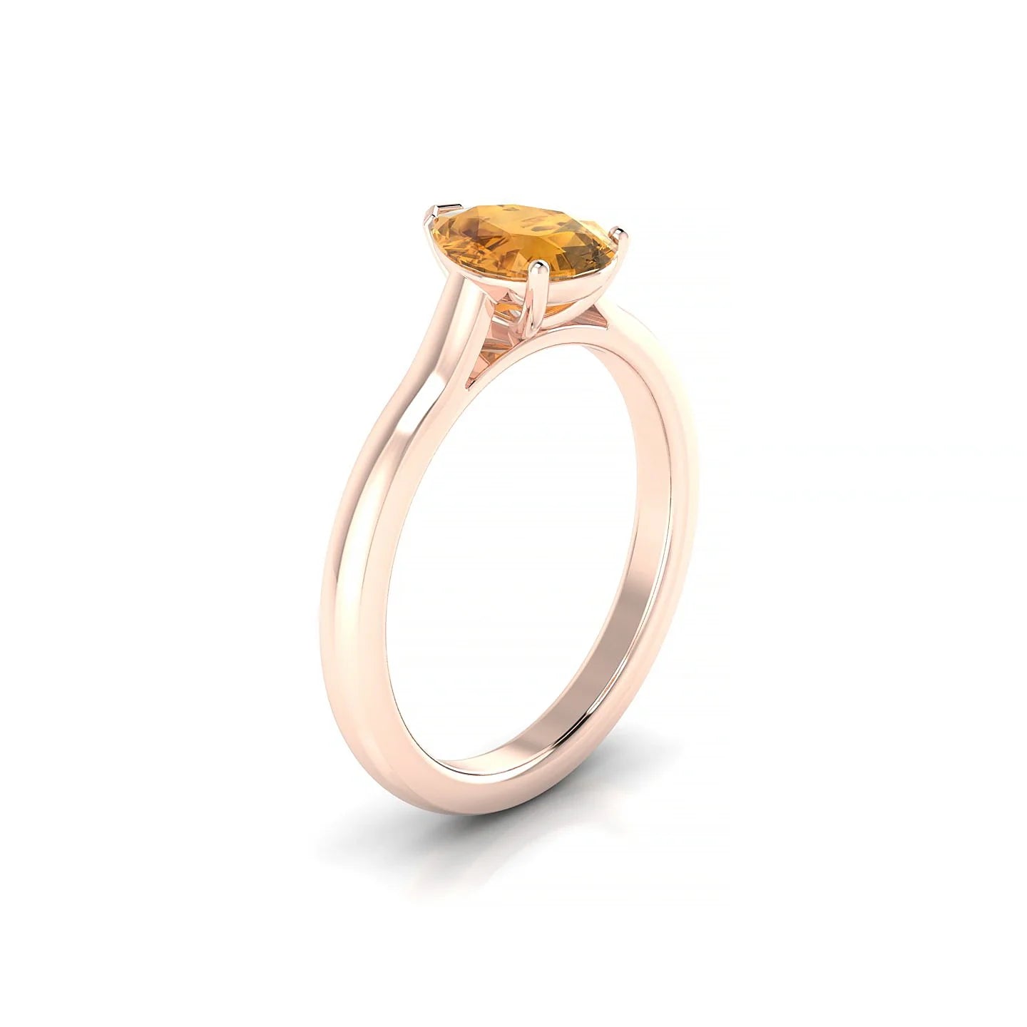 Cathedral | 18k Rose Gold 8 x 6 mm Pear Citrine Ring