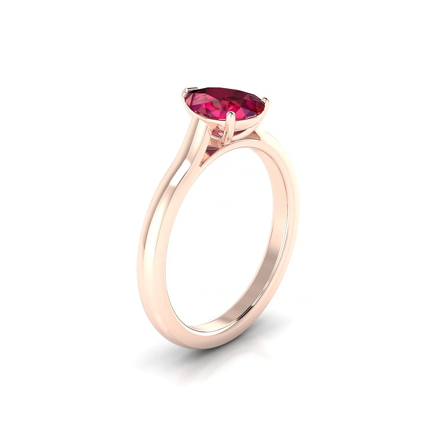Cathedral | 18k Rose Gold 8 x 6 mm Pear Ruby Ring