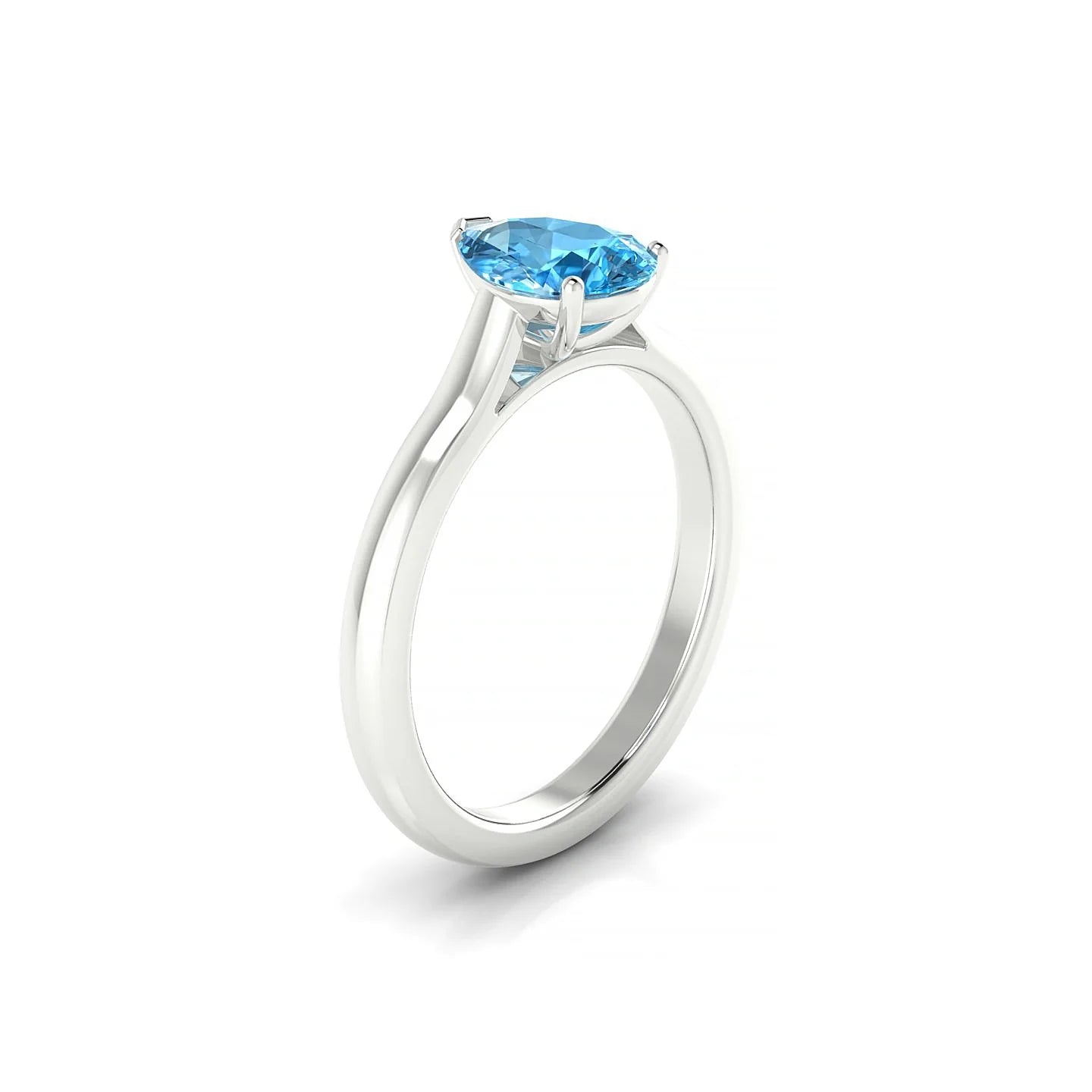 Cathedral | 18k White Gold 8 x 6 mm Pear Topaz Ring