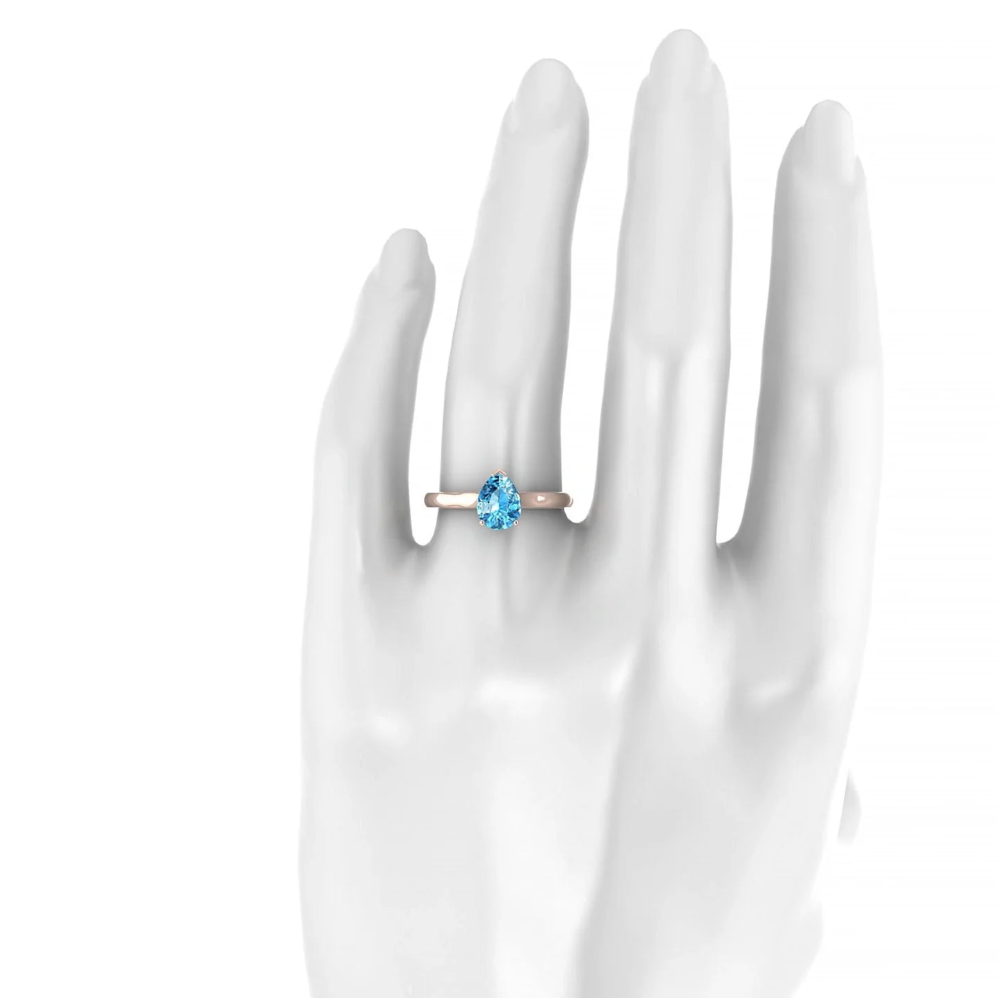 Cathedral | 18k Rose Gold 8 x 6 mm Pear Topaz Ring
