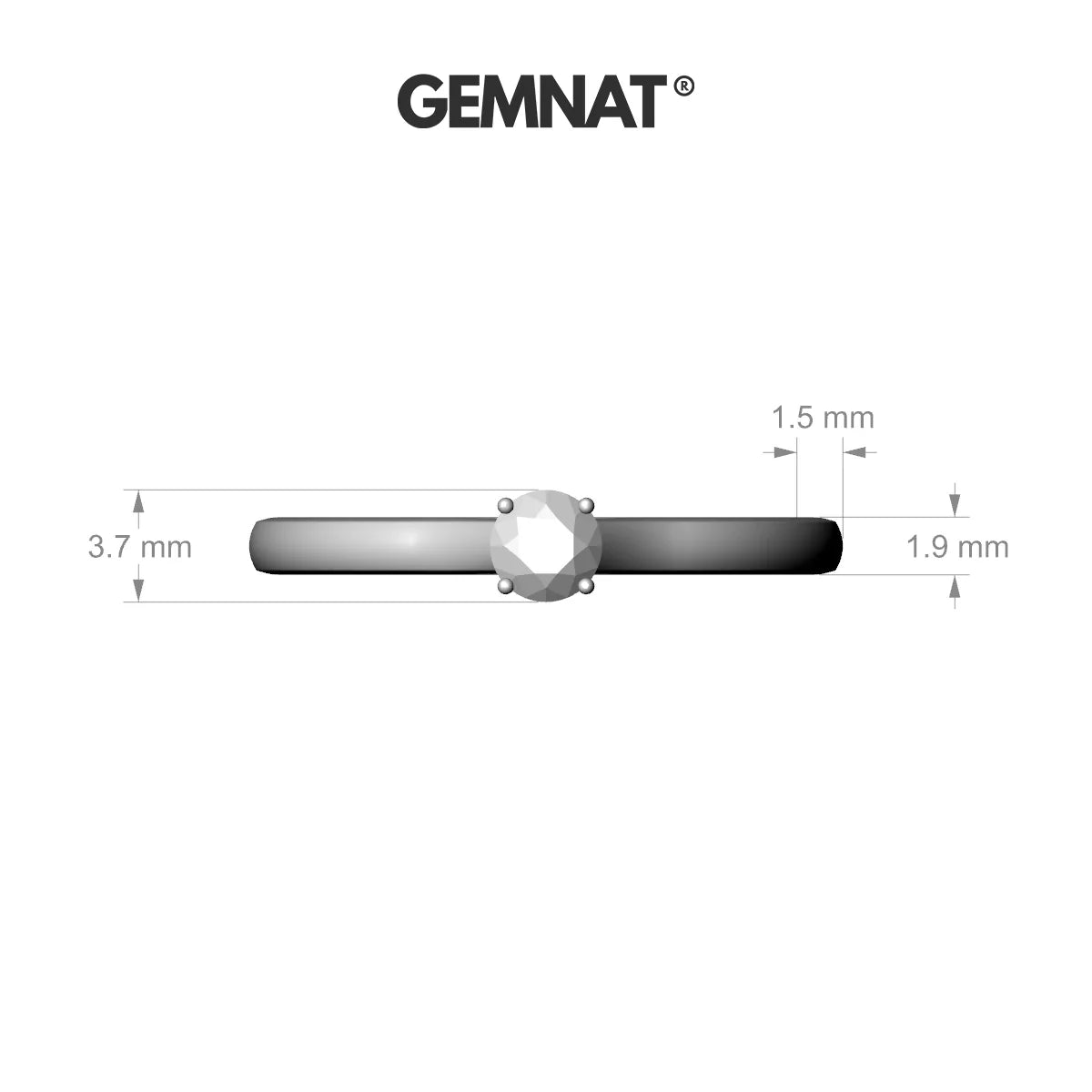 Cathedral | 18k White Gold 3.7 mm Round Diamond Ring