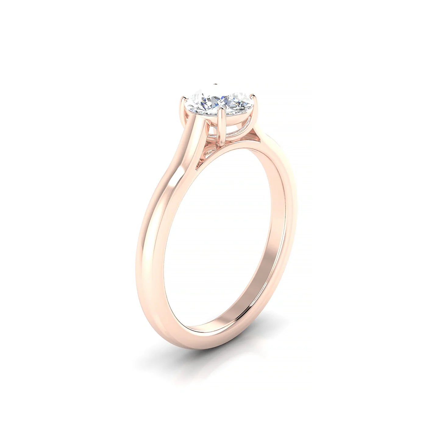 Cathedral | 18k Rose Gold 5.7 mm Round Diamond Ring