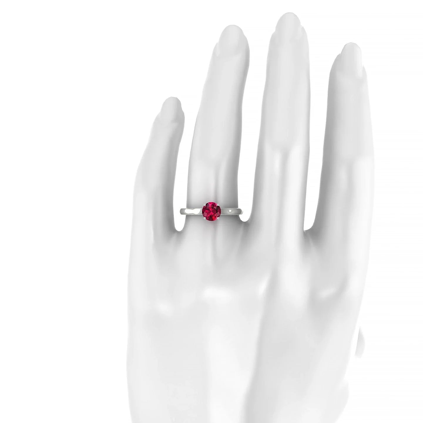 Cathedral | 18k White Gold 6 mm Round Ruby Ring