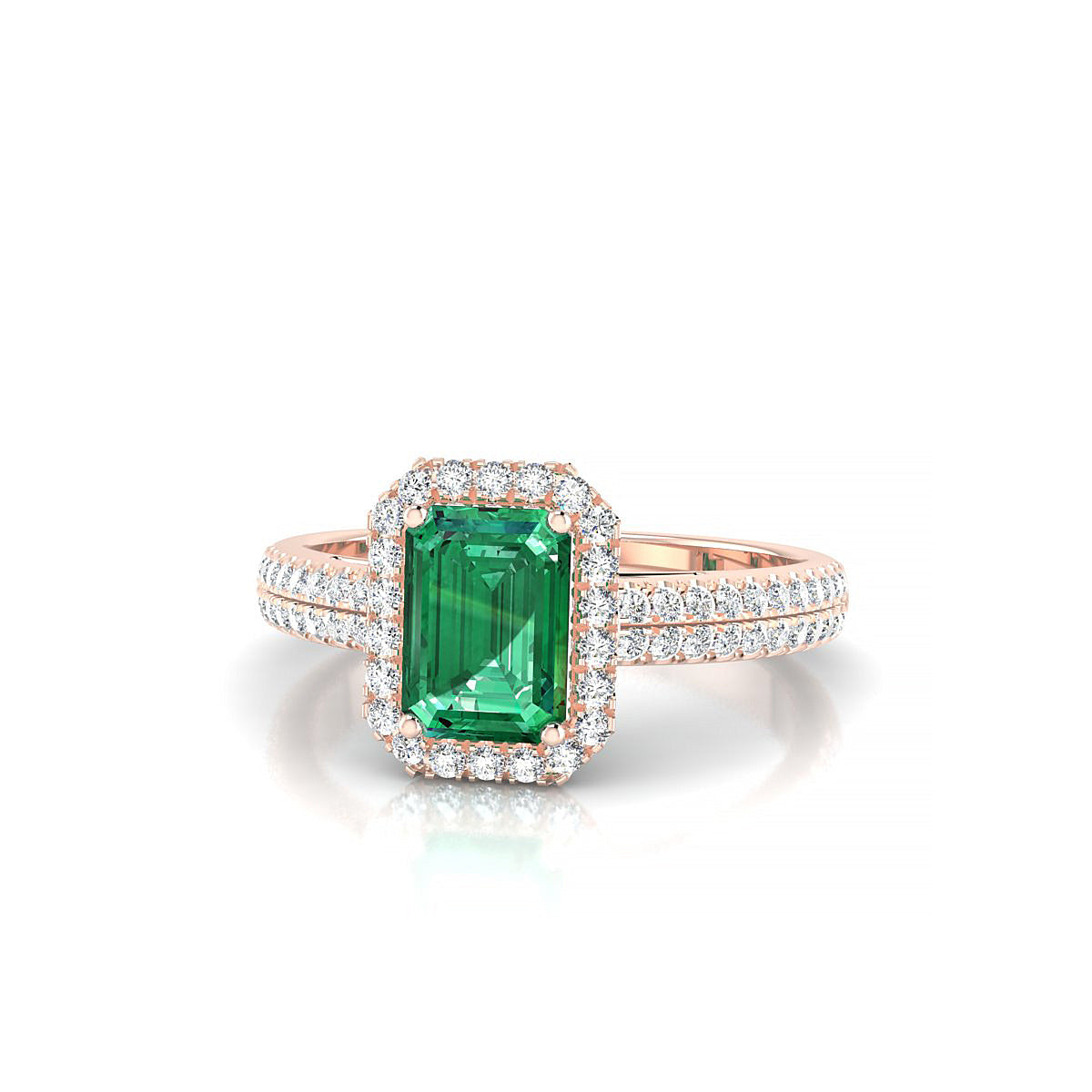 Celeste | 18k Rose Gold 7 x 5 mm Emerald Emerald Ring