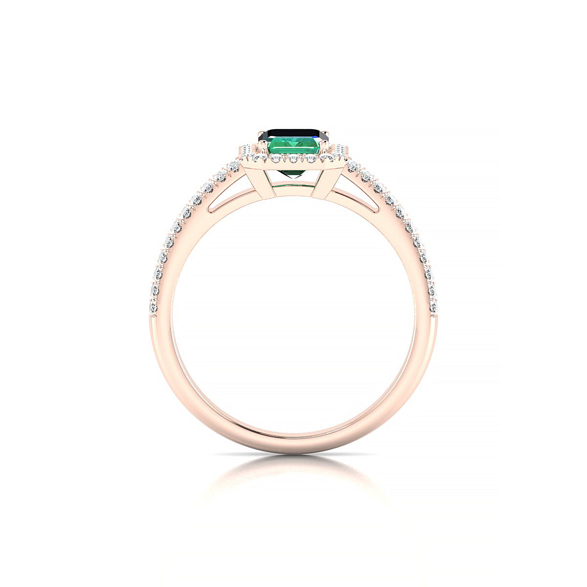 Celeste | 18k Rose Gold 7 x 5 mm Emerald Emerald Ring