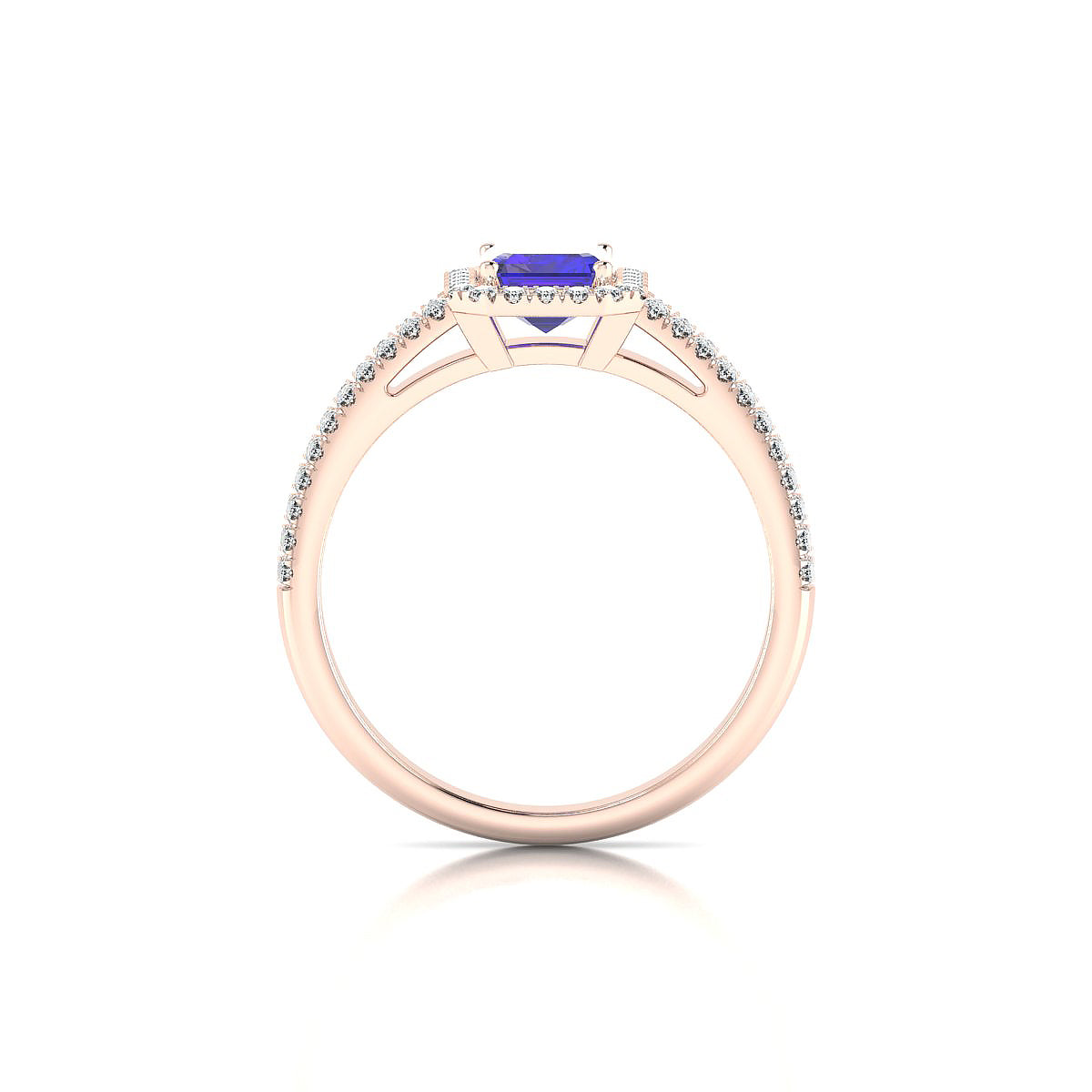 Celeste | 18k Rose Gold 7 x 5 mm Emerald Tanzanite Ring