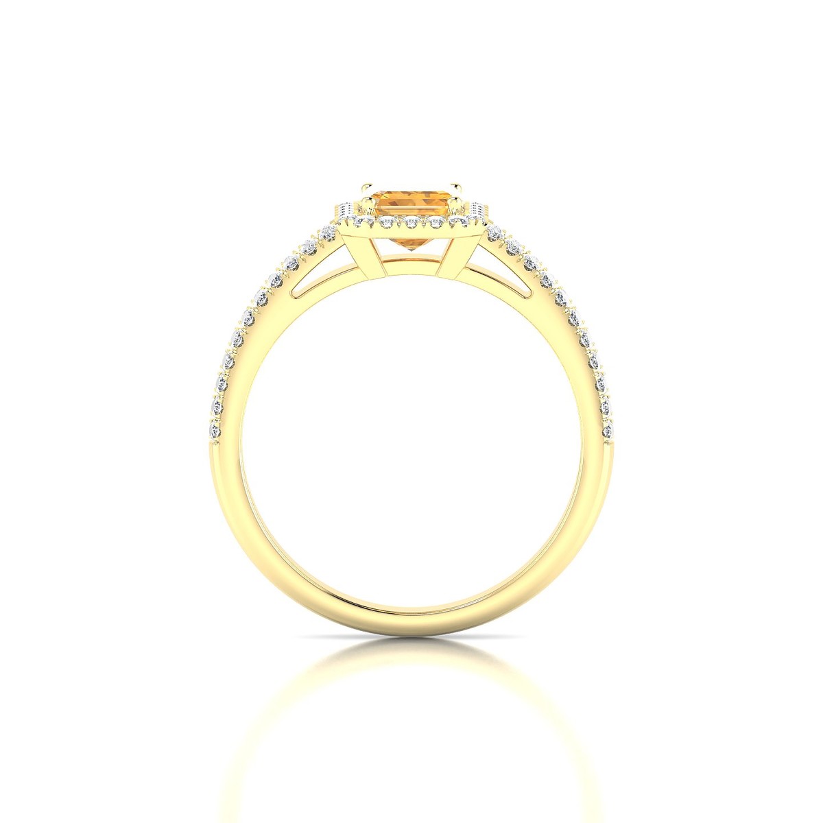 Celeste | 18k Yellow Gold 7 x 5 mm Emerald Citrine Ring