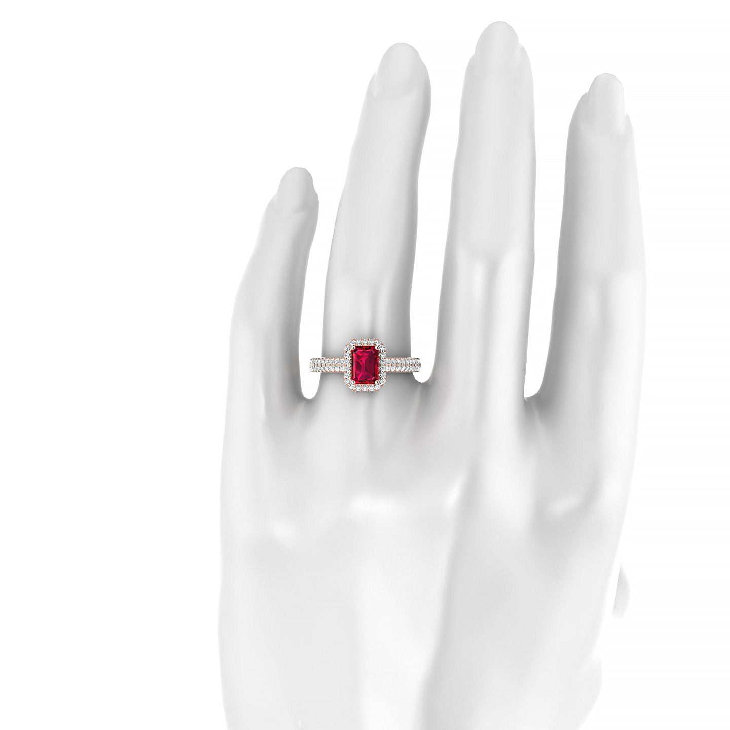 Celeste | 18k Rose Gold 7 x 5 mm Emerald Ruby Ring