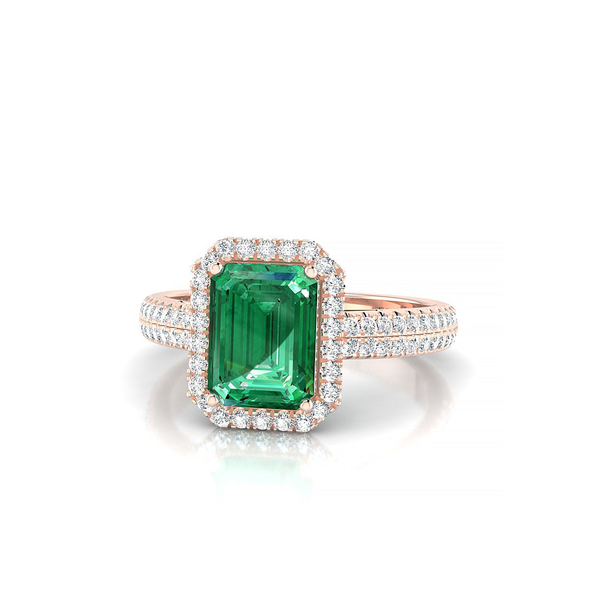 Celeste | 18k Rose Gold 8 x 6 mm Emerald Emerald Ring