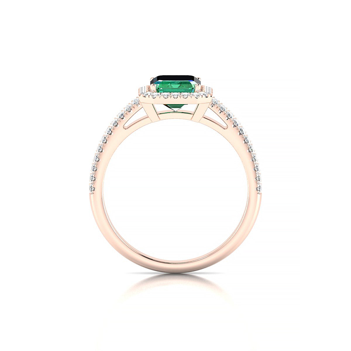 Celeste | 18k Rose Gold 8 x 6 mm Emerald Emerald Ring