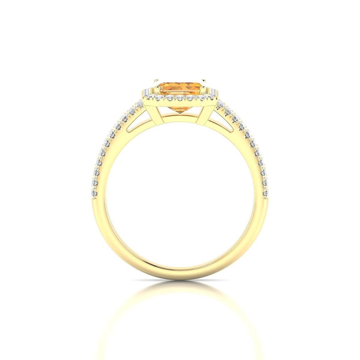 Celeste | 18k Yellow Gold 8 x 6 mm Emerald Citrine Ring