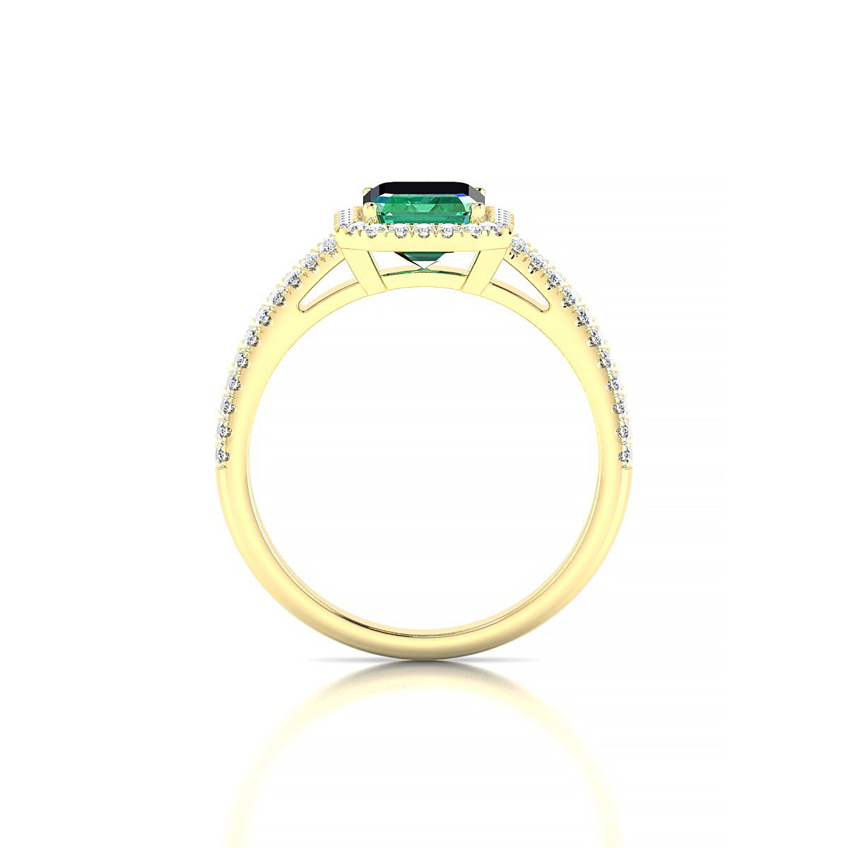 Celeste | 18k Yellow Gold 8 x 6 mm Emerald Emerald Ring
