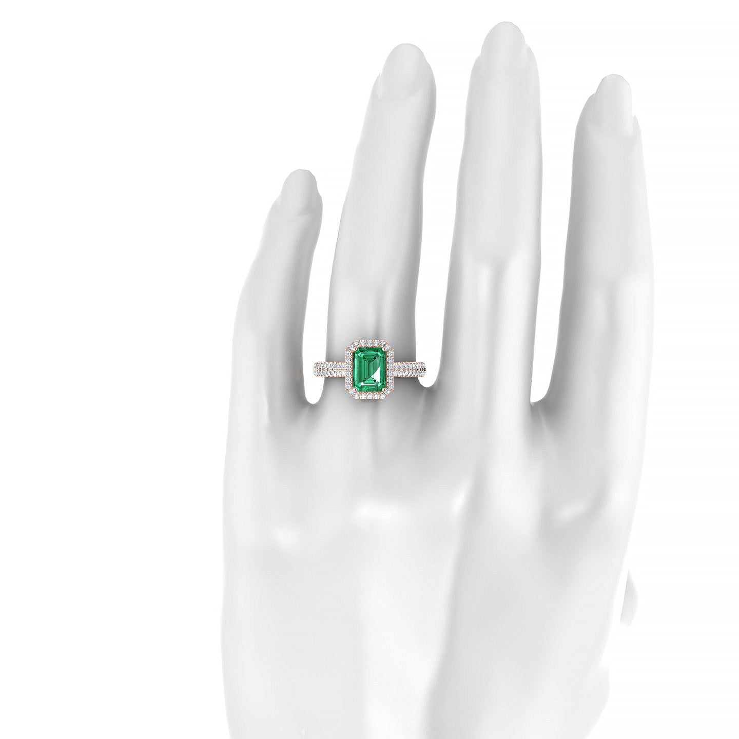 Celeste | 18k Rose Gold 8 x 6 mm Emerald Emerald Ring