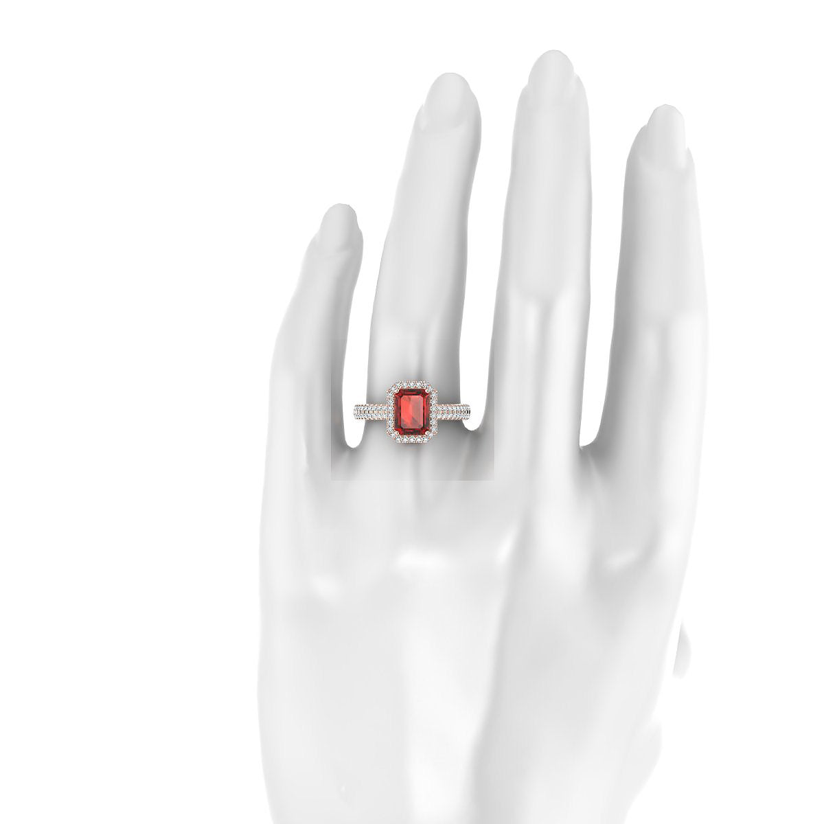Celeste | 18k Rose Gold 8 x 6 mm Emerald Garnet Ring