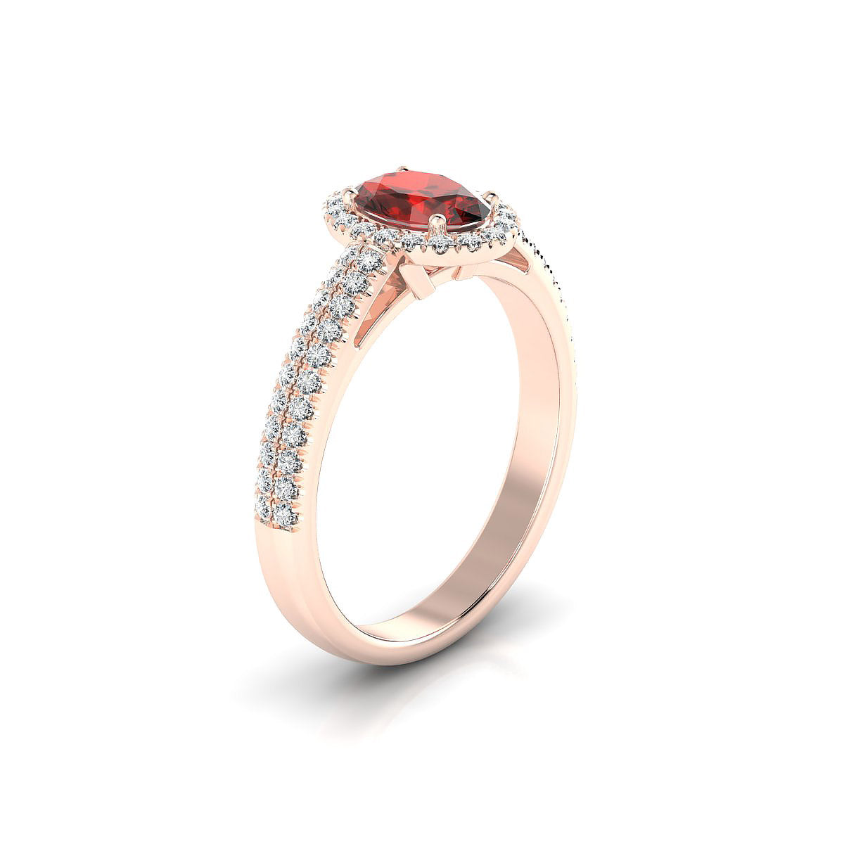Celeste | 18k Rose Gold 7 x 5 mm Oval Garnet Ring