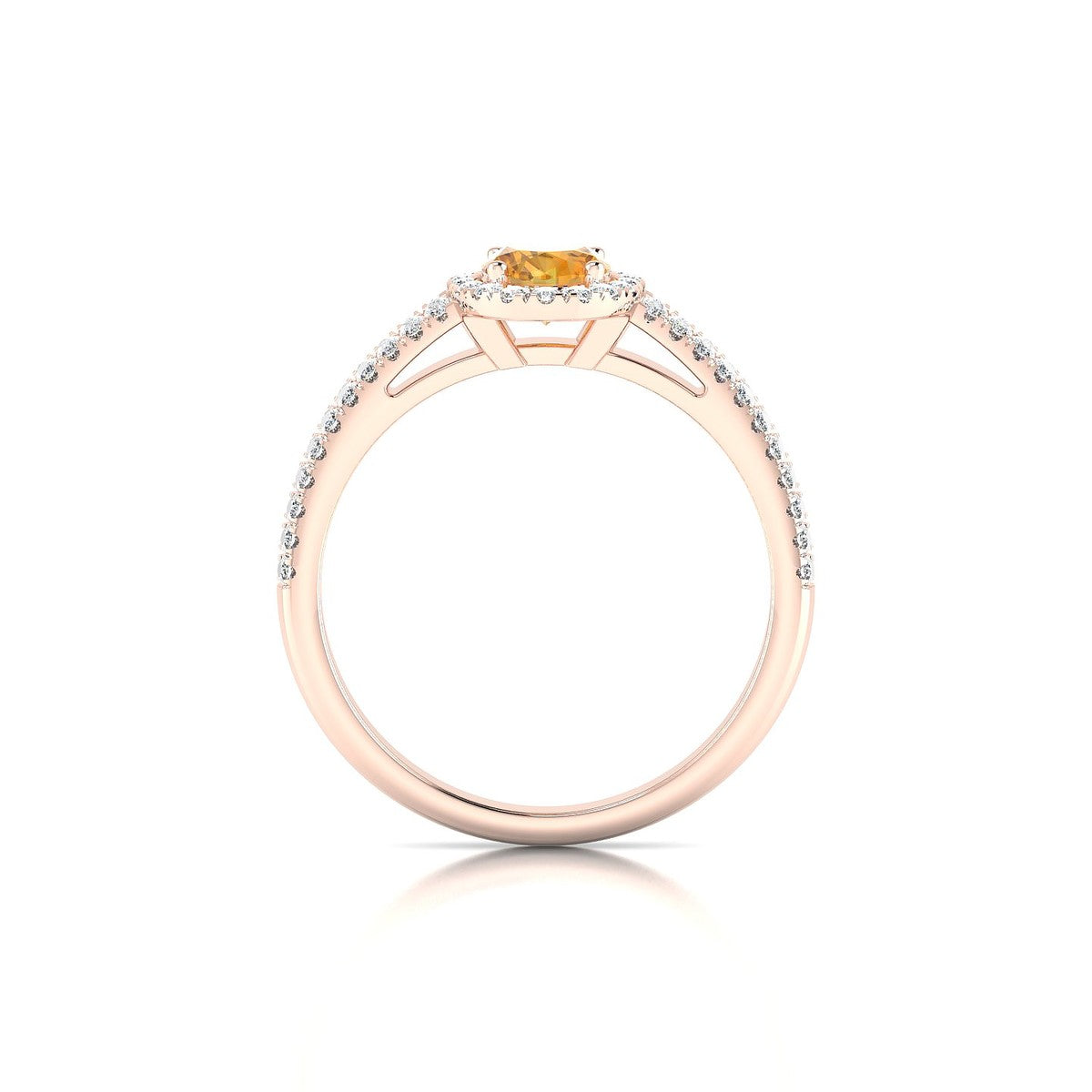 Celeste | 18k Rose Gold 7 x 5 mm Oval Citrine Ring