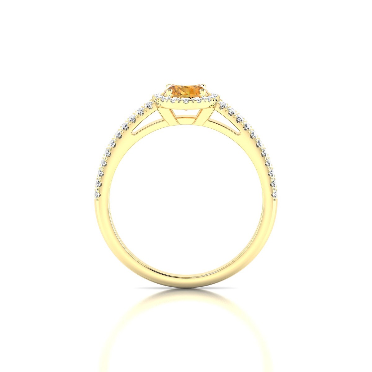 Celeste | 18k Yellow Gold 7 x 5 mm Oval Citrine Ring