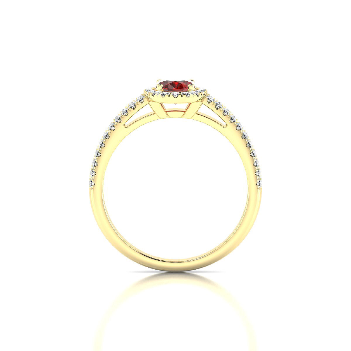 Celeste | 18k Yellow Gold 7 x 5 mm Oval Garnet Ring