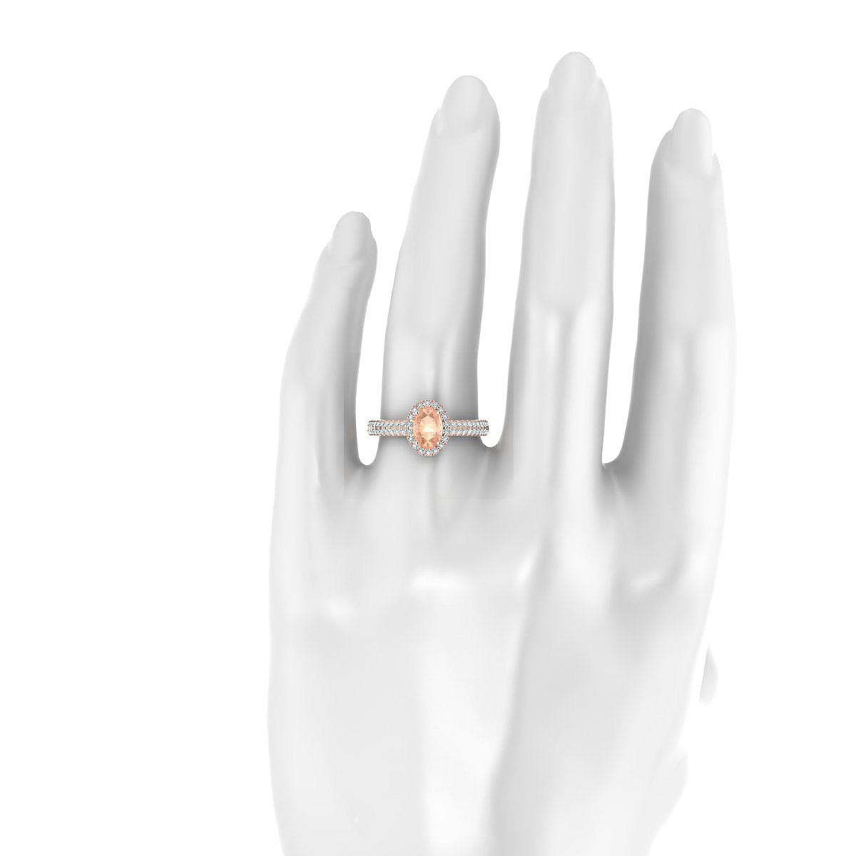 Celeste | 18k Rose Gold 7 x 5 mm Oval Morganite Ring
