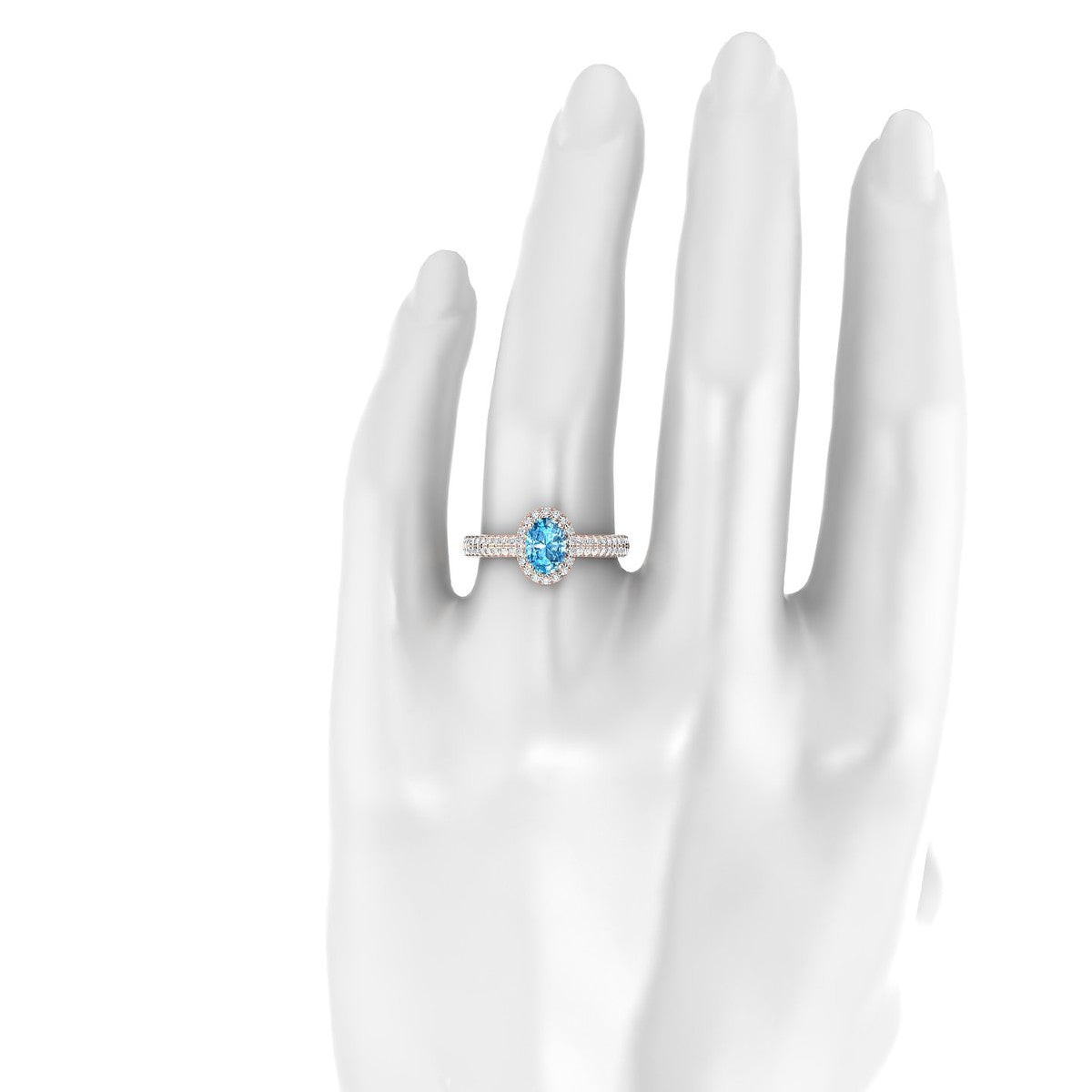 Celeste | 18k Rose Gold 7 x 5 mm Oval Topaz Ring