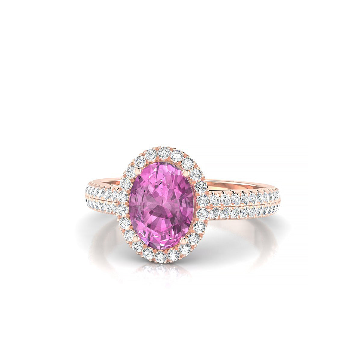 Celeste | 18k Rose Gold 8 x 6 mm Oval Pink Sapphire Ring