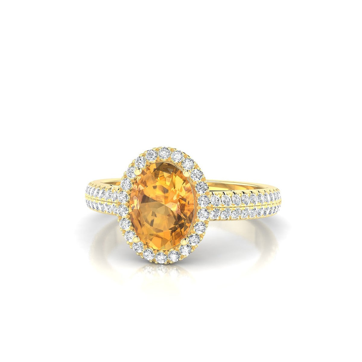 Celeste | 18k Yellow Gold 8 x 6 mm Oval Citrine Ring