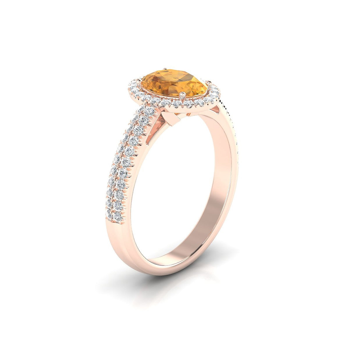Celeste | 18k Rose Gold 8 x 6 mm Oval Citrine Ring