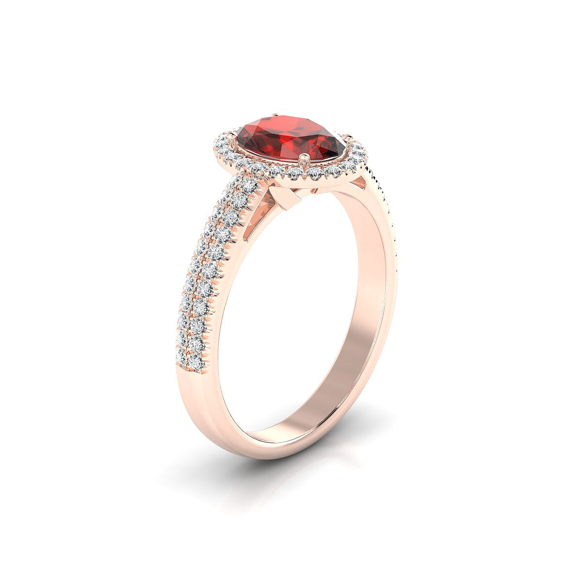 Celeste | 18k Rose Gold 8 x 6 mm Oval Garnet Ring