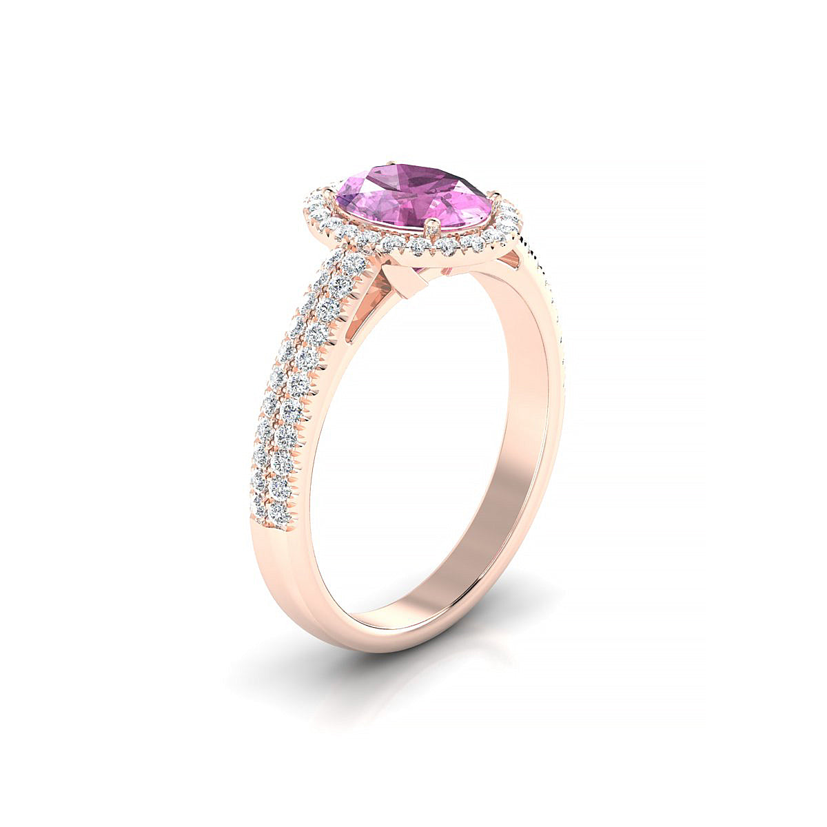 Celeste | 18k Rose Gold 8 x 6 mm Oval Pink Sapphire Ring