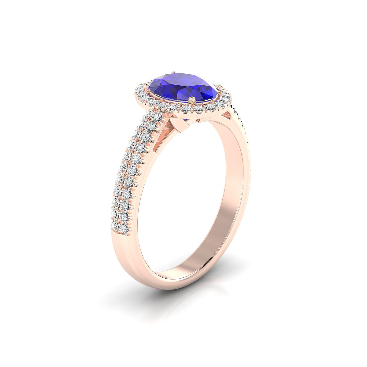 Celeste | 18k Rose Gold 8 x 6 mm Oval Tanzanite Ring