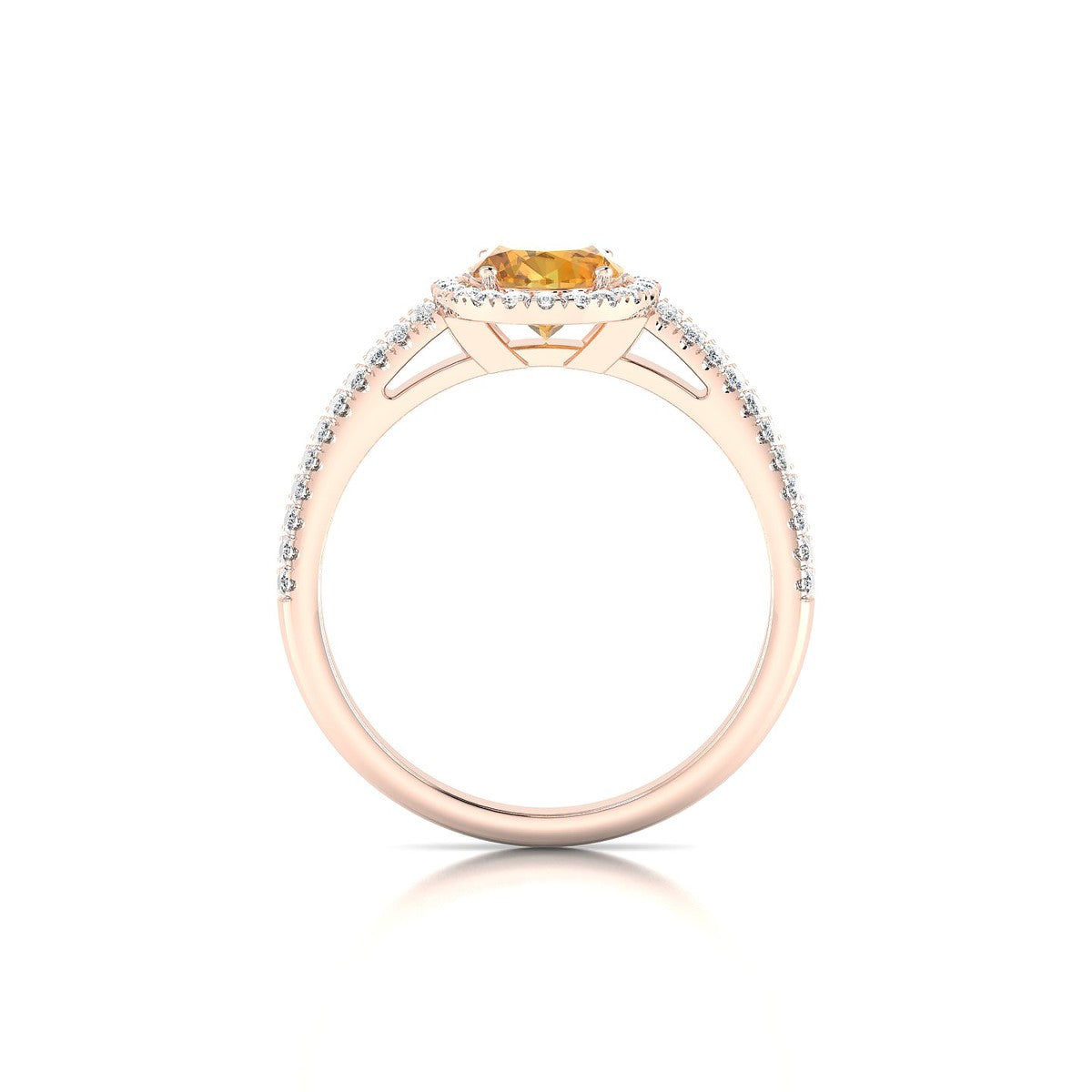 Celeste | 18k Rose Gold 8 x 6 mm Oval Citrine Ring
