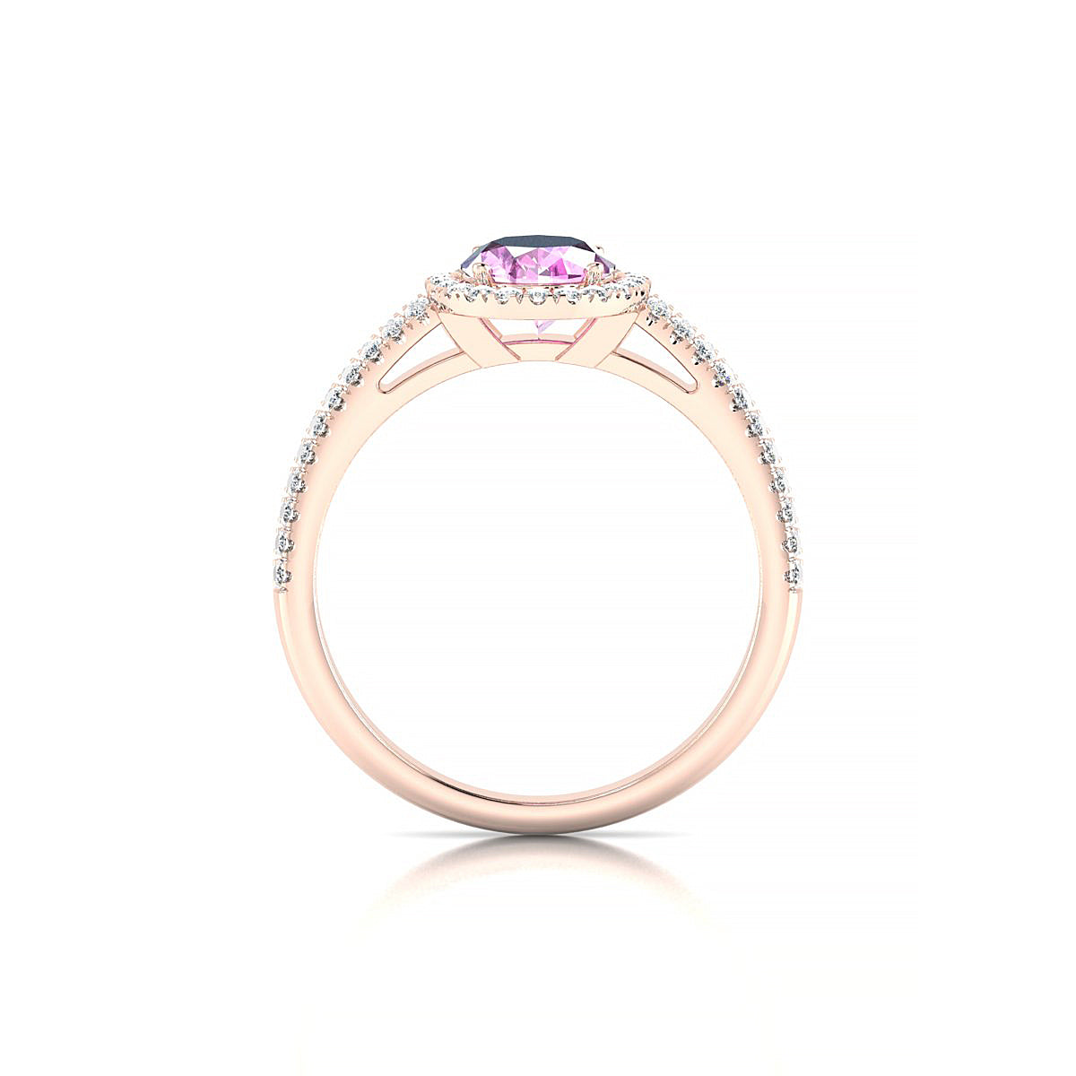 Celeste | 18k Rose Gold 8 x 6 mm Oval Pink Sapphire Ring