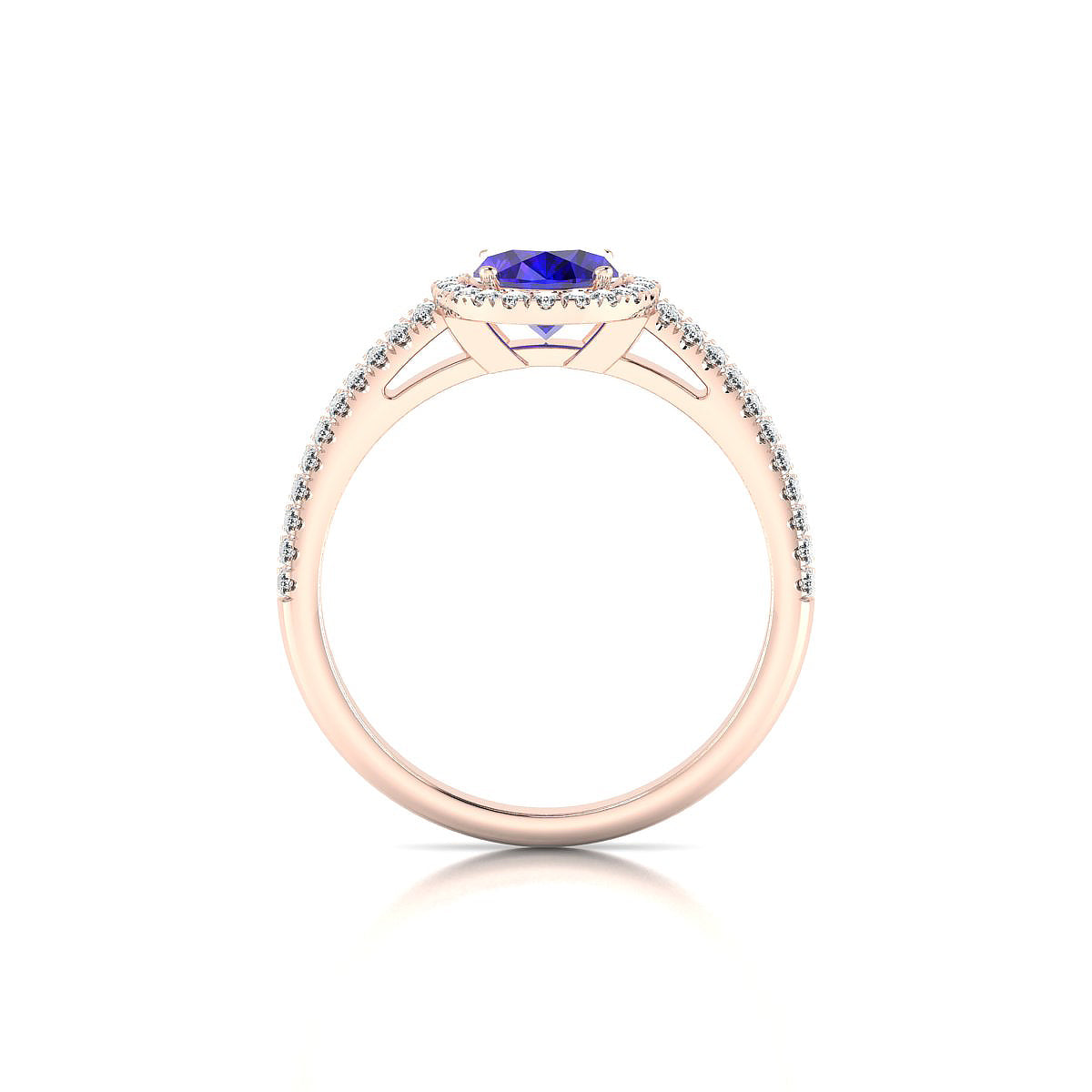Celeste | 18k Rose Gold 8 x 6 mm Oval Tanzanite Ring