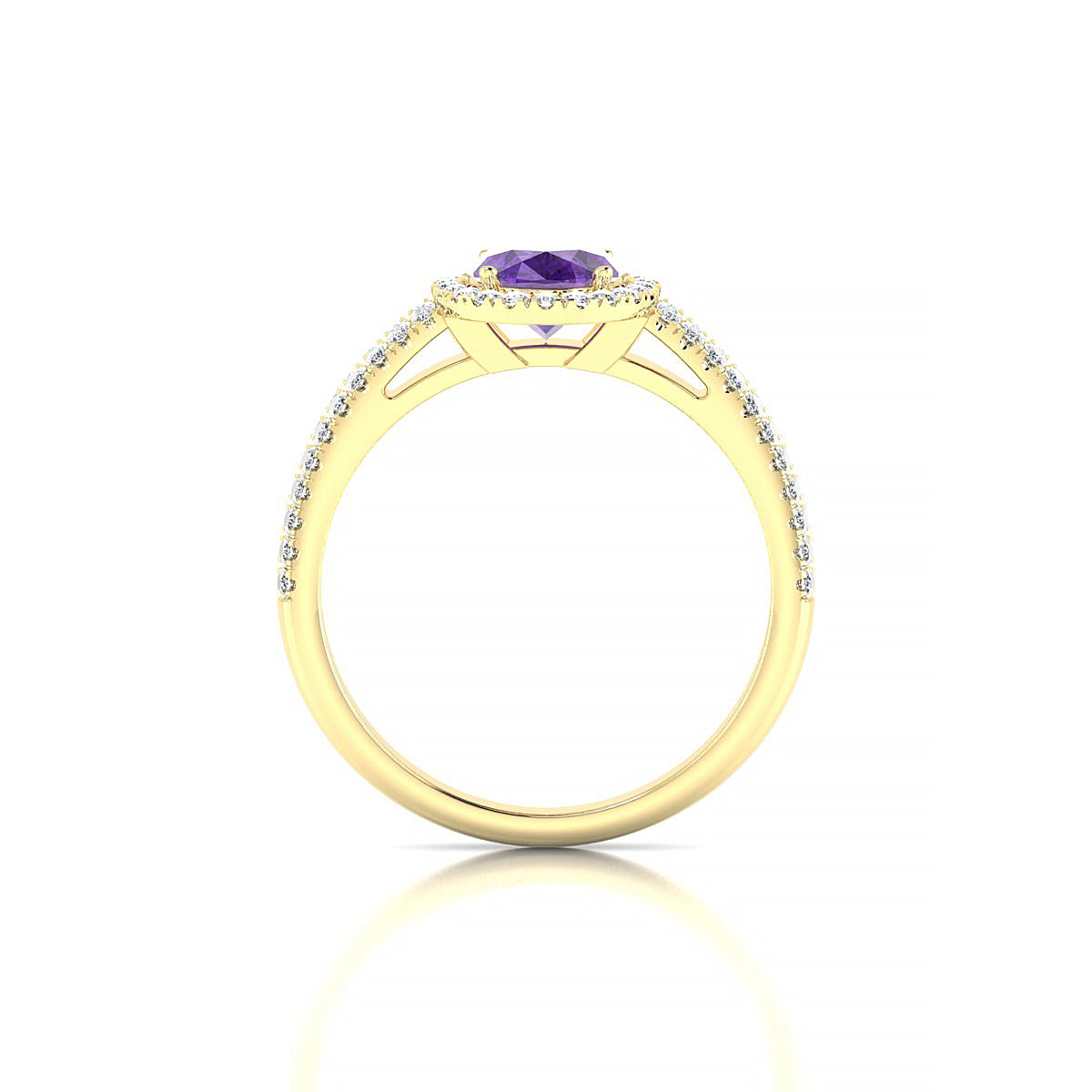 Celeste | 18k Yellow Gold 8 x 6 mm Oval Amethyst Ring