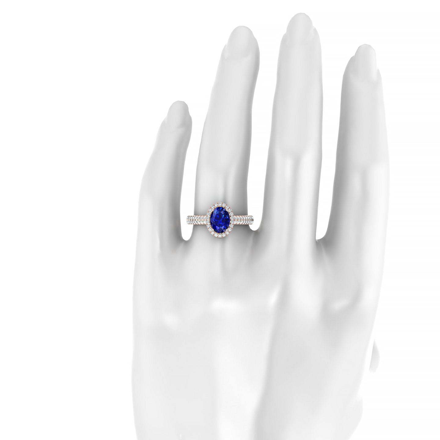 Celeste | 18k Rose Gold 8 x 6 mm Oval Sapphire Ring