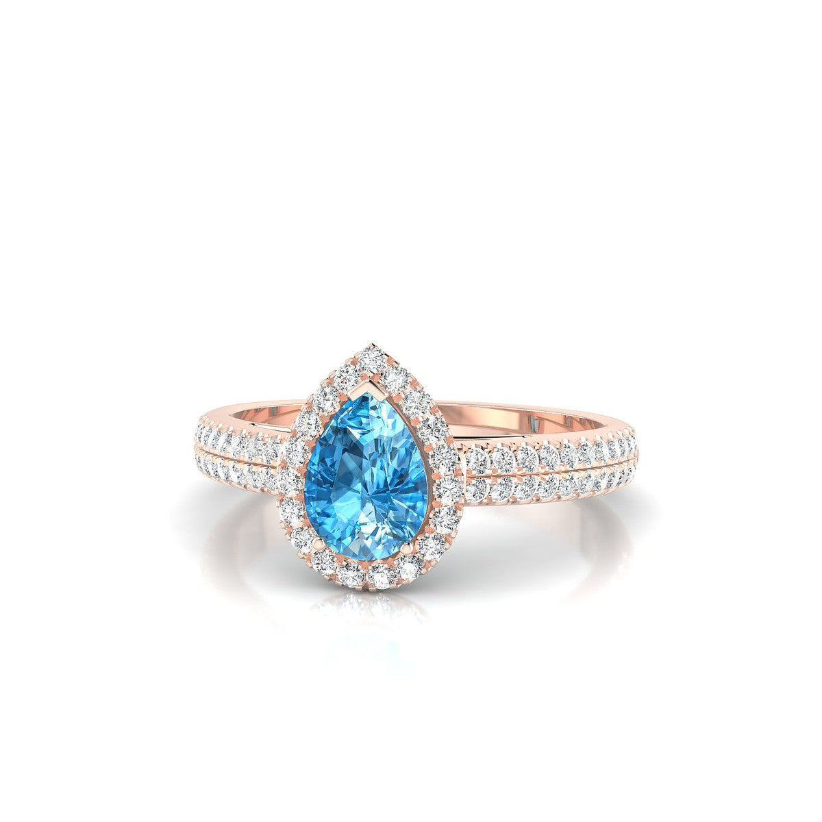 Celeste | 18k Rose Gold 7 x 5 mm Pear Topaz Ring