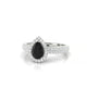 Celeste | Bague Diamant Noir Poire