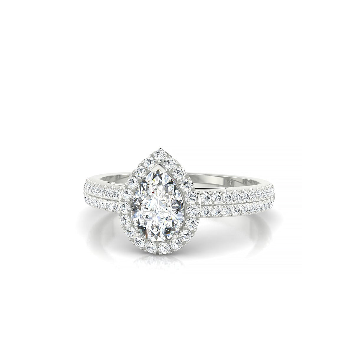 Celeste | 18k White Gold 7 x 5 mm Pear Diamond Ring