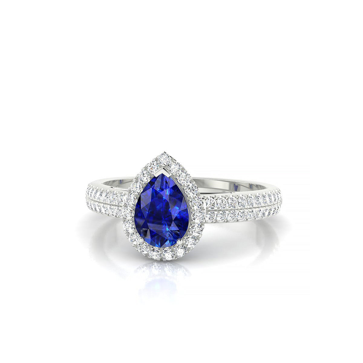 Celeste | 18k White Gold 7 x 5 mm Pear Sapphire Ring