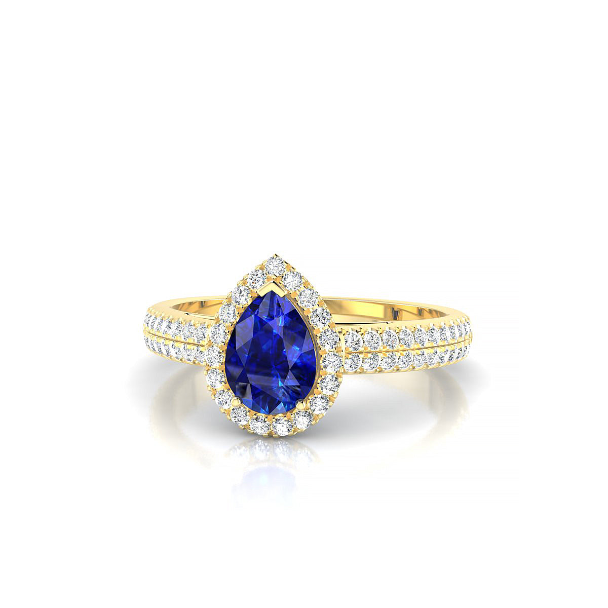 Celeste | 18k Yellow Gold 7 x 5 mm Pear Sapphire Ring