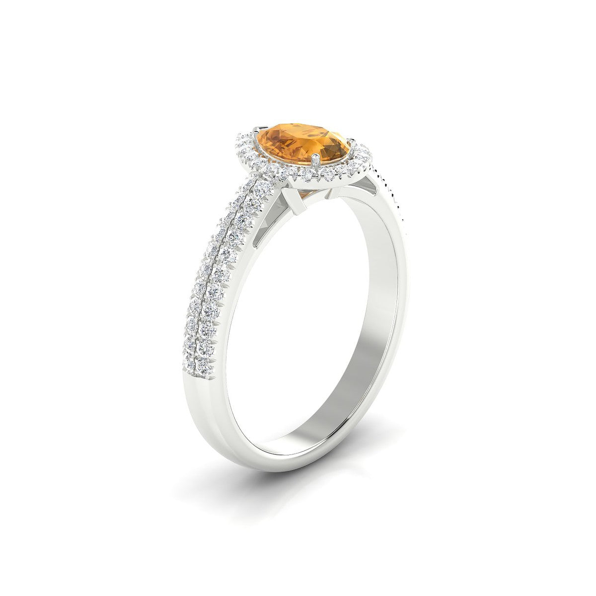Celeste | 18k White Gold 7 x 5 mm Pear Citrine Ring